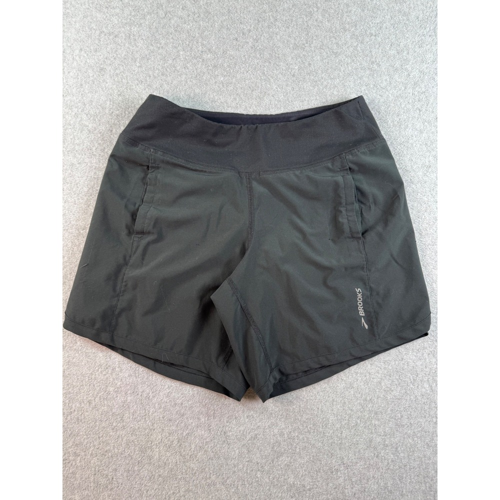 Brooks Chaser 5 Inch Running Shorts Womens Small Black Athletic Pockets Gym